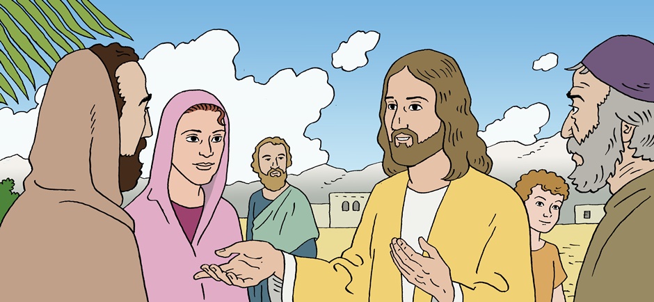 Jesus with his disciples: "The truth will set you free."